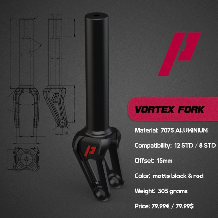 Vidlice Prime Vortex 12STD Chrome